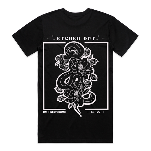 FLORAL SNAKE TEE | B/W